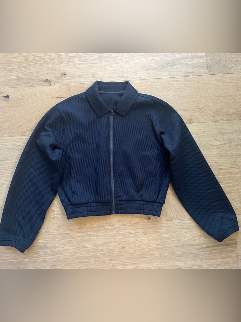 lululemon athletica Women's Black Textured Bomber Jacket